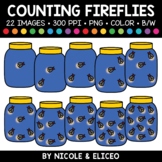Summer Firefly Counting Clipart + FREE Blacklines - Commer
