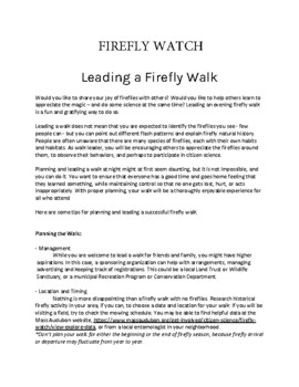 Preview of Firefly watch citizen science