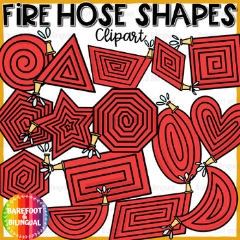 Preview of Firehose 2D Shape Clipart - Fire Safety Week Clipart