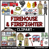Firehouse and Firefighter Clip Art