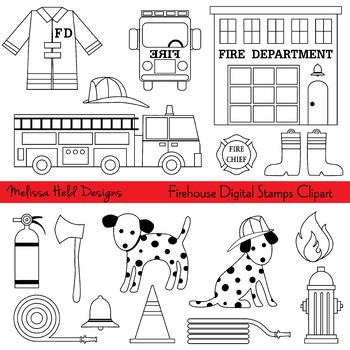 Preview of Firehouse Digital Stamps Clipart