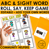 Editable Sight Word and ABC Center Activity | Roll, Say, K