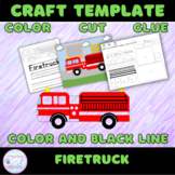 Firetruck Craft Color Cut and Paste