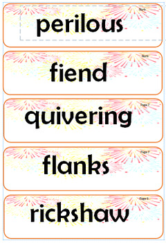 Preview of Firework Makers Daughter Vocabulary