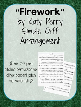 Preview of Firework Pop Music Orff Arrangement - Simplified Sheet Music