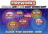 Fireworks Number and Color Sight Words Hunt