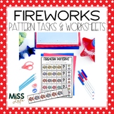 Fireworks Pattern Strips Activity and Worksheets for Indep