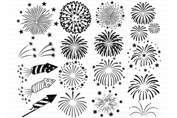 Download Fireworks SVG Cut Files, Fireworks Clipart, 4th of July ...