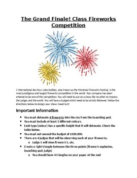 Preview of Fireworks: Trigonometry Inquiry Project