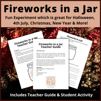 Preview of Fireworks in a Jar Science Experiment | Density of Liquids | Chemistry Lab.