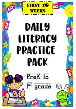 Preview of FIRST 10 Weeks Literacy Skills Worksheet Bundle Activities