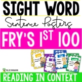Sight Word Sentence Posters - Fry's First 100