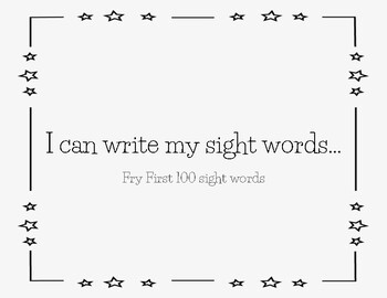 Preview of First 100 Fry Sight word writing binder