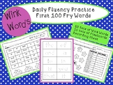 First 100 Fry Word Fluency Practice-"Wink Words"