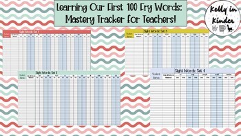 Preview of First 100 Fry Words: Mastery Tracker for Teachers