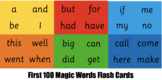 First 100 Magic Words Flash Cards