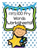 First 100 Sight Words Fry List Worksheets