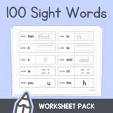 First 100 Sight Words – K, 1st Grade Vocabulary Worksheets