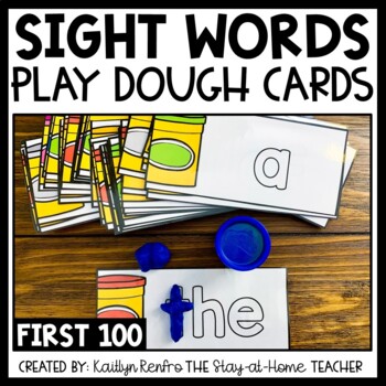 Preview of First 100 Sight Words Play Dough Cards