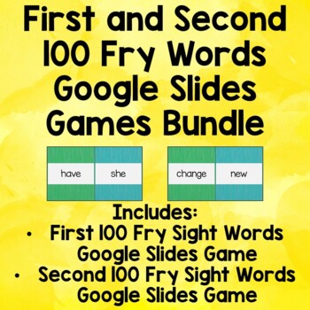 Minecraft Sight Words First 100 Fry Words for Google Slides