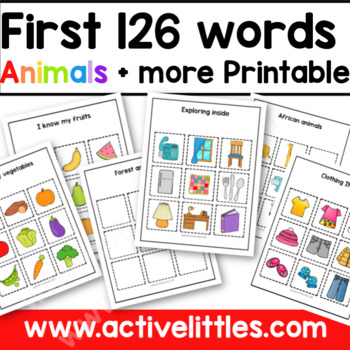 Preview of First 126 words - Toddler Busy Book, File Folder Games and Matching Activities