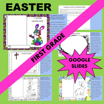 Preview of First 1st Grade GOOGLE Easter Writing Activity Templates