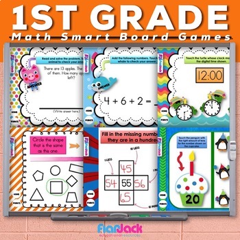 Preview of First 1st Grade Math Smart Board Game Bundle