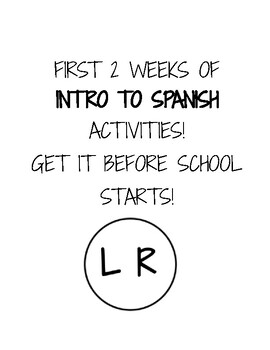 Preview of First 2 Weeks of Activities-Intro to Spanish