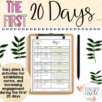 Preview of First 20 Days of School Math & Literacy Back to School PRINT & DIGITAL
