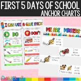 First 5 Days of School Anchor Charts and fun Hats included