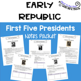 First 5 Presidents Editable Notes Packet