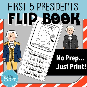 Preview of First 5 Presidents Flip Book- print & use