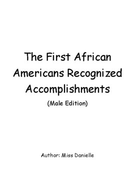Preview of First African American Recognized Accomplishments (Male)