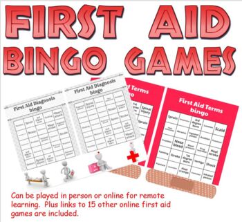 Preview of First Aid Bingo games and more (in person or remote learning)