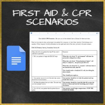 Preview of First Aid, CPR, Paramedics & EMT: Scenarios