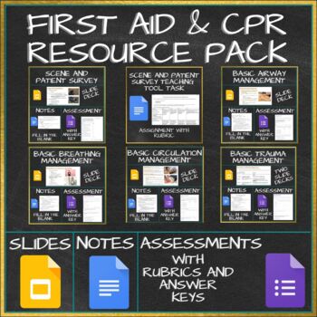 Preview of First Aid & CPR Resource Pack - Lessons, Virtual Labs, Scenarios, Assessments