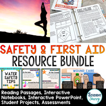 Preview of First Aid, Injury Prevention, and Safety Activities Resource Bundle 6th Grade