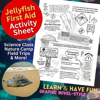 Preview of First Aid - Jellyfish Stings (Coloring + Facts)