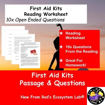 Preview of First Aid Kits Reading Worksheet FREE **Editable**