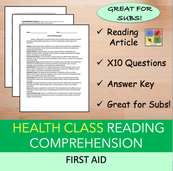 Preview of First Aid - Reading Passage and x 10 Questions