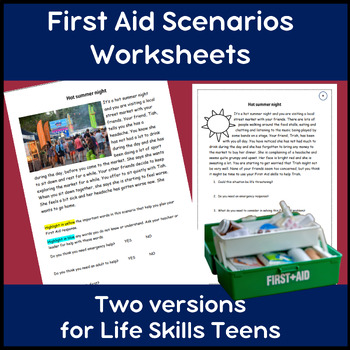 Preview of First Aid Worksheets Differentiated Printables and Digital Quiz
