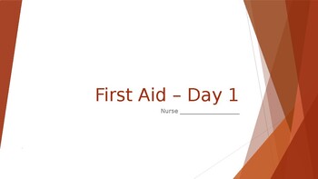 Preview of First Aid Unit Plan - Day 1 - Teacher Resource