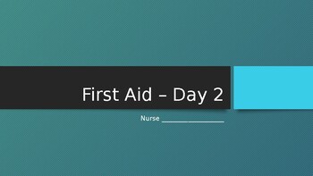 Preview of First Aid Unit Plan - Day 2 - Teacher Resource