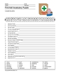 First Aid Word Search and Vocabulary Worksheet Printables