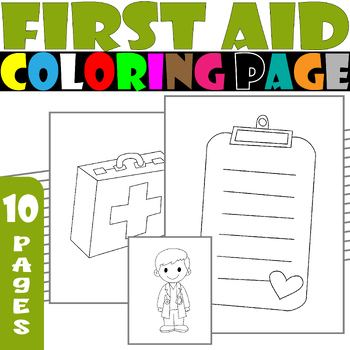 first aid kit coloring page