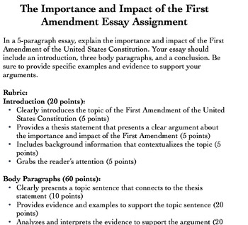 1st amendment essay paper