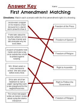 Preview of First Amendment Rights Matching Activity