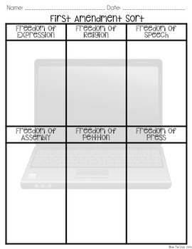 First Amendment Sort {Social Studies Interactive Notebook} | TPT