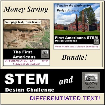 Preview of Leveled text with Reading Comprehension Questions - STEM - First Americans