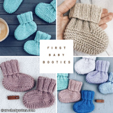 First Baby Booties crochet patterns